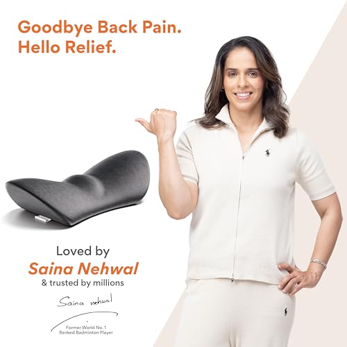 Image of FOVERA Contoured Lumbar Pillow for Sleeping Back Pain, Nerve Pain, Pregnancy, and Hip Pain Relief - Orthopedic Memory Foam with Breathable and Washable Cover (Velvet Dark Grey)