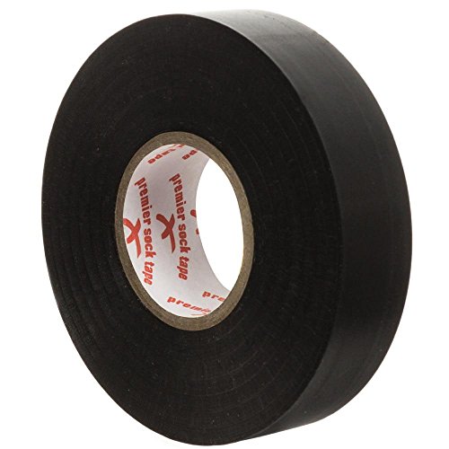 Premier Sock Tape 19mm Pro Extra Elástico Rugby Fútbol Calcetín Cinta - Negro, One Size