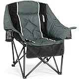 Oversized Camping Chair for Adults - Heavy Duty 400 lbs Padded Folding Chair with Wine Glass Holder, 2 Cup Holders & Side Pockets, Portable Carry Bag for RV, Tailgating, Lawn