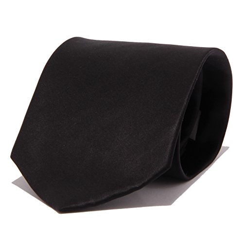 Cravate homme en soie noire Messori 8626W pour costume de luxe