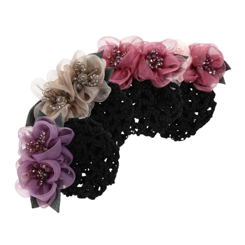 Filet à cheveux fleur rétro lot de 4 chignons pour infirmière et hôtel
