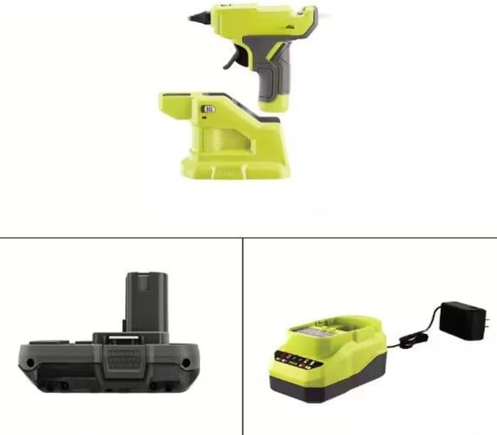 P306K1N Fits for RYOBI 18V Cordless Compact Glue Gun Kit with 1.5 Ah Battery and 18V Charger
