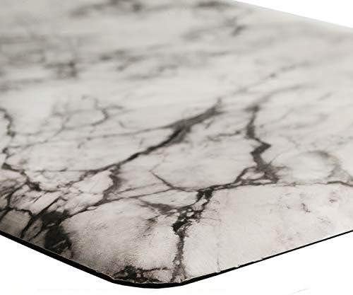 Anti Fatigue PVC Kitchen Mat, 3/4" Thick Marble Print Kitchen Rugs and Mats Cushioned Anti-Fatigue, Comfort Floor Mat, Ergonomically Designed for Kitchen Office Standing Desk, W20 x L42, White