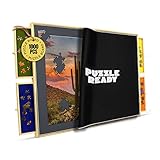 Tabla de Rompecabezas portátil y Mesa de Almacenamiento Ideal para Rompecabezas de 1000/1500 Piezas Ligero fácil de almacenar 4 cajones deslizantes de Color además de Alfombrilla de Puzzle (1000)