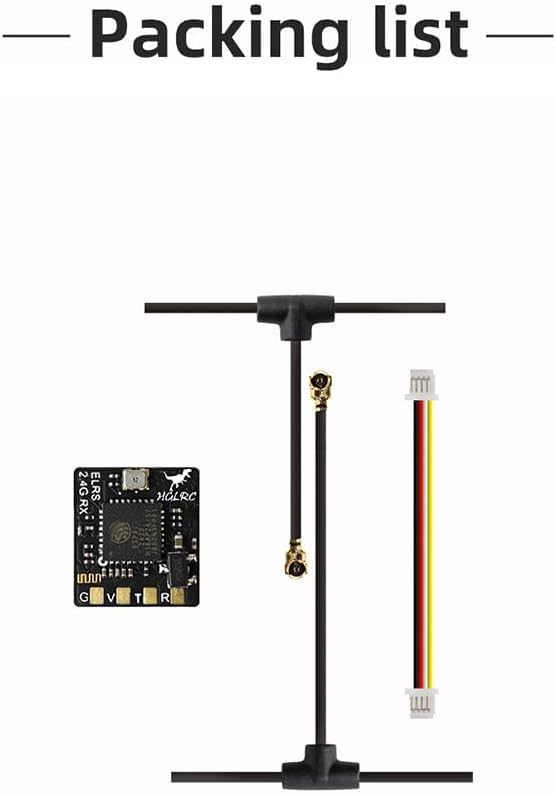 HGLRC ELRS Récepteur ExpressLRS 2,4 G avec antenne omni-directionnelle Taux de rafraîchissement élevé 500 Hz Faible latence pour drone de course FPV