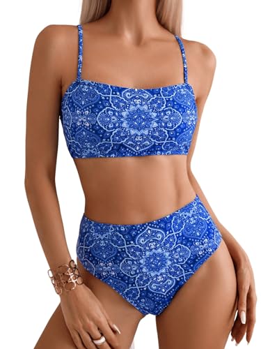 Floerns Maillot De Bain 2 Pièces Pour Femme, Imprimé Floral