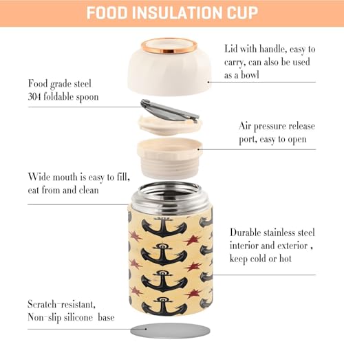 Termo de sopa de acero inoxidable de 500 ml, contenedor de comida para oficina 5