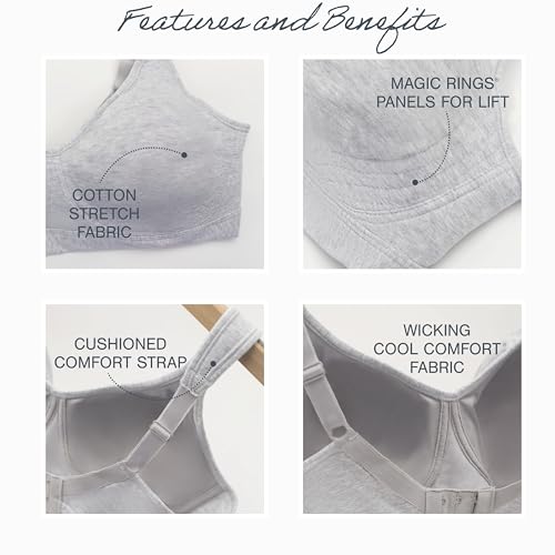 Image of Playtex Women's Wireless Bra, 18 Hour Plus-Size T-Shirt Bras Available, Ultimate Lift, Moisture-Wicking, 474c