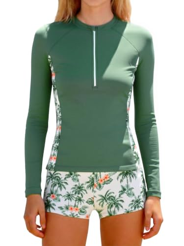 Image of TUONROAD Girls Rash Guard Swimsuit Long Sleeve Padded Bathing Suits 11-16Y