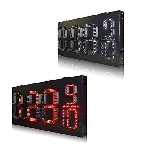 Cronómetro digital portátil para gimnasio, 12 pulgadas, rojo, resistente a la lluvia, formato 8.88, indicador LED para estaciones de servicio, pantalla de precios al aire libre, montaje en pared miniatura 7