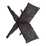 MAGICLULU Koranhalter mit Symbolischer Gravur Faltbarer Gebetsbuchständer Verstellbarer Winkel Stabiler Tischständer für Bibel Zeitschriften und Kochbücher Braun