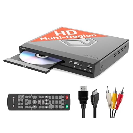 Compact DVD Player with Included HDMI | Multi Region Disc Playback | 1080 HD Upscaling | HDMI, RCA, & AV Connectivity | USB, MP3, & CD Playback | Easy Use Remote Control Included | OAKCASTLE DVD100
