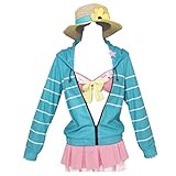 Coshome Eromanga Sensei Izumi Sagiri Bikini Cosplay Costumes Pink Swimwears Green Jacket Hoodies Hats (L, Female)
