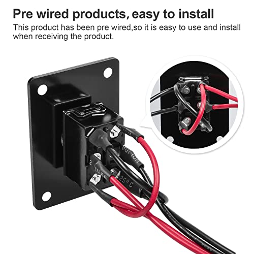 Guetneu Button Switch Rocker Switch Toggle Switch Self Reset Six Pin Three Position Up/Down Prewired Power Transfer Switch With Mounting Plate,Waterproof Cap. #TOP3