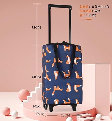 MbeLLO Leichter Einkaufstrolley, Einkaufstrolley, Einkaufswagen, Einkaufstasche mit Rollen, faltbar, leicht, Trolley-Einkaufstüten, wasserdicht, isoliert – Bild 3