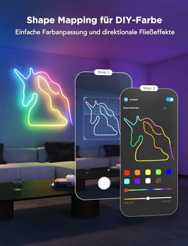 Govee Neon Rope Light 2, RGBIC LED Strip 5m mit Smart-Funktionen und DIY-Design