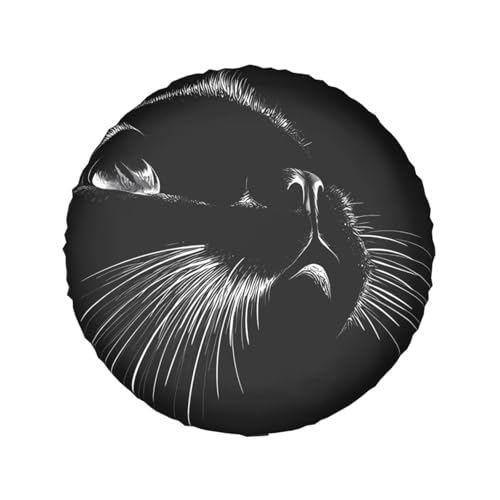 タイヤカバー Suvタイヤカバー タイヤ 収納 屋外自動車 Rv タイヤ カー用品 防紫外線 黒猫 ブラック 猫柄 タイヤバッグ タイヤプロテクター 防水 雨よけカバー オフシーズン タイヤのホコリ 埃 防塵 保管 保存 日焼け止め 14 Inch