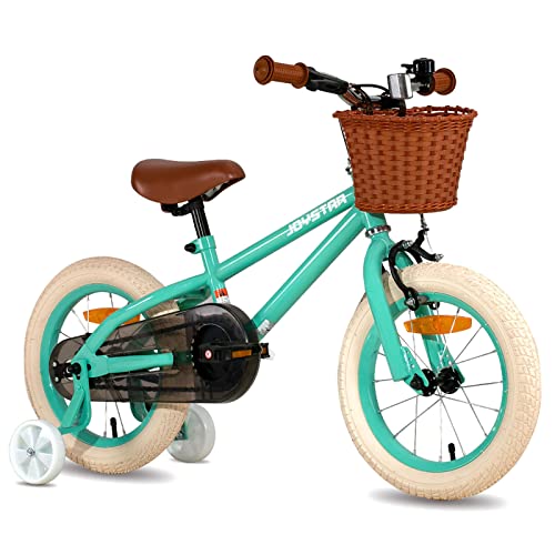 Joystar 14 Inch Kids Bike For Girls & Boys 3 4 5 Years Old Kids Toddler Bicycle With Training Wheels And Basket Green #TOP12