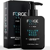 FORGE SKIN® Beef Tallow Face Wash for Men [TALLOW-BASED] - Morning Nourishing Hydrating Facial Cleanser - Gentle Cleansing Moisturizer for Hydration - Exfoliating Facial Skincare for Clean Skin (5 OZ)