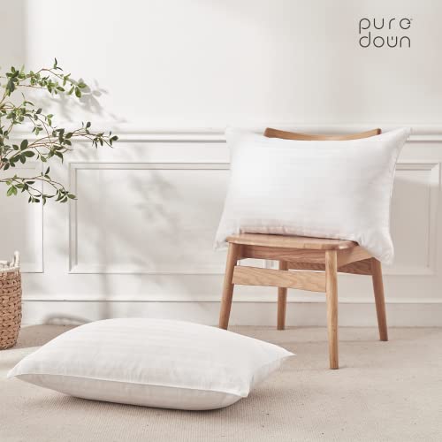 Puredown Goose Down Feather Pillows Set Of 2, Standard/Queen Size Bed Pillows For Sleeping With 100% Cotton Pillow Protectors #TOP5