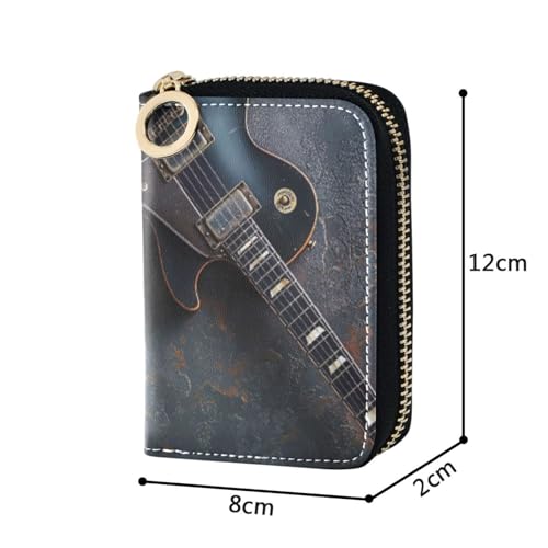 Women's Guitar Credit Card Holder Wallet Leather Zipper Card Case for Ladies Girls 203254262
