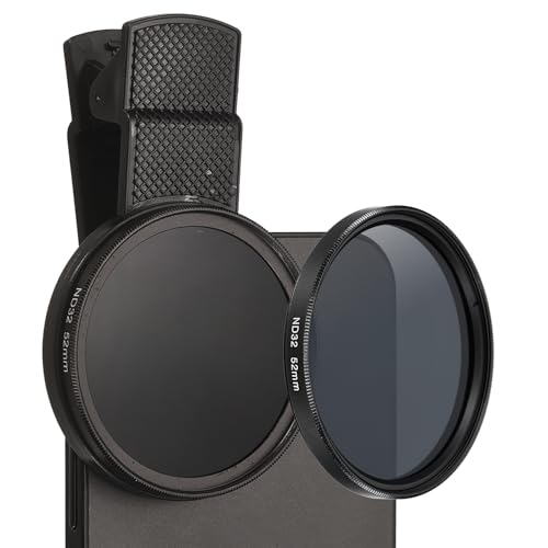 Filtro ND32 de 52mm para móvil y cámara DSLR con clip de sujeción negro