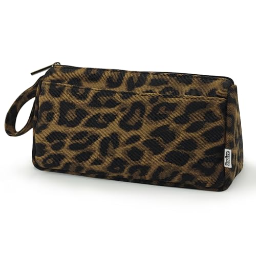 Boziee Oxford-Stoff Federmäppchen Mäppchen Große Kapazität Stiftetasche Oxford-Stoff Federtasche Pencil Case Schulmäppchen Organizer für Schule | Büro Mädchen Teenager Stiftetui (Leopard)