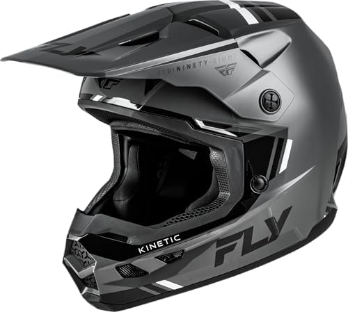 FLY Racing Kinetic Verdict Helmet - Grey/Black/White (Large) - DOT/FMVSS 218 Approved