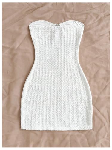 MakeMeChic Women's Strapless Dress Starfish Metal Sleeveless Bodycon Tube Mini Dresses2