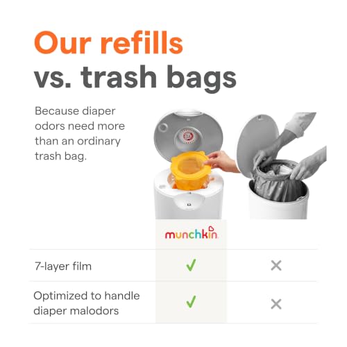 Munchkin® Arm & Hammer Diaper Pail Snap, Seal & Toss™ Refill Bags, Holds up to 180 Newborn Diapers, 6 Pack - image 6