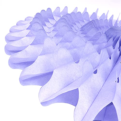 ANCLLO 10pcs 35cm Hollow Paper Fans Set Hanging Ceiling Wall Decor Party Supply Photo Back Drop, Purple - Image 2