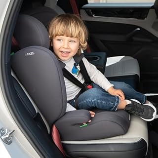 KikkaBoo Seggiolino Auto 9-36 kg Senza ISOFIX i-PASS, Gruppo 1/2/3, Da 15 Mesi a 12 Anni, i-Size 76-150 cm, Poggiatesta Regolabile 13 Posizioni, Grigio