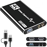 HDMI Capture Card for Streaming, 4K HDMI Video Capture Card, 1080p 60fps USB 3.0 Capture Card with Microphone, for Gaming/Live Streaming/Video Conference, Works for Switch/PS5/Camera/PC ect-10CM