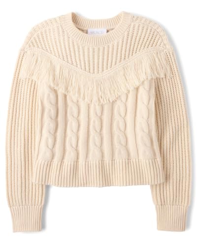 Image of The Children's Place Girls' Long Sleeve Crew Neck Pullover Sweater