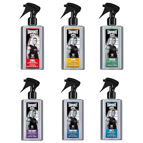 Tapout Body Spray for Men – Fragrance Variety Set, 6-Pack Gift Collection, 8 Ounces Each