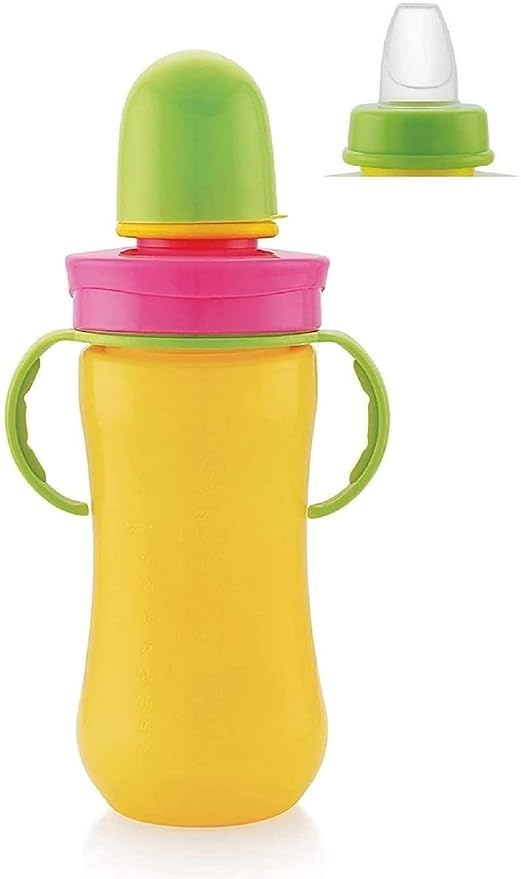 XSOURCE Bunny Baby Sipper, Silicon Nipple, Sippy Cups for Baby, Sipper Sippy Cup Stage 1 Spill Proof Leak Proof Break Proof Sof (Yellow)-image-44