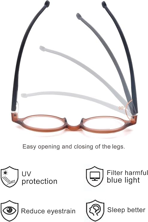 Image of Round Reading Glasses for Women Men Blue Light Blocking Circular Readers Unisex Ultra Lightweight Circle Eyeglasses