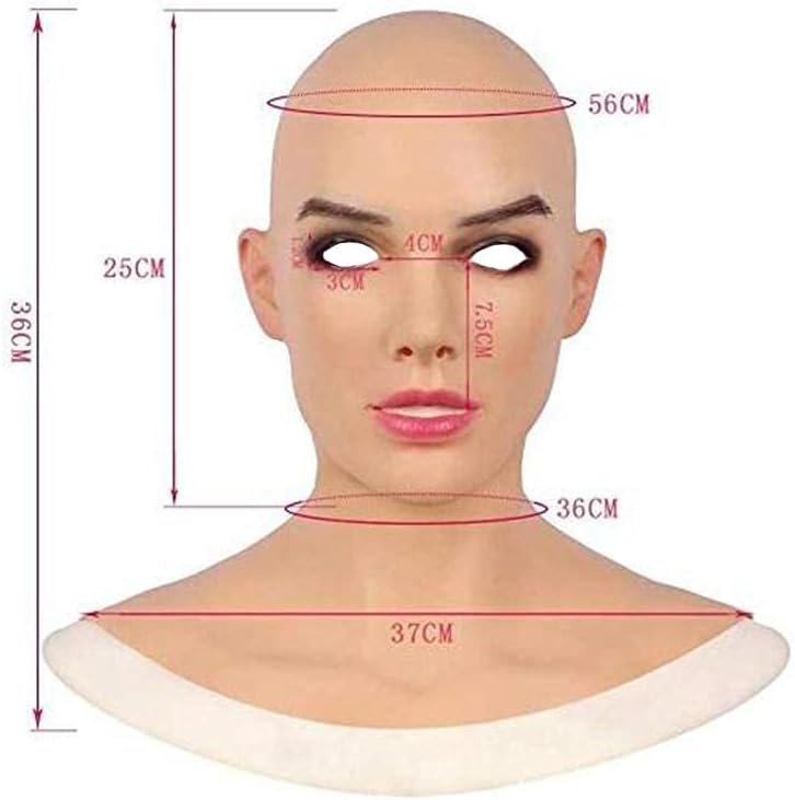 Dan&Dre Halloween Masks Real, Soft Latex Realistic Female Latex Headgear Cosplay Drag Queen Halloween Costume Headgear