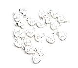 Ruwado 20 Pcs Dad Charm for Jewelry Making Silver Heart Shape Small Double Sided Pendants for Craft Project Ornament Mothers Day Gift DIY Necklace Bracelets Finding Earring Keychain (Silver, Dad)