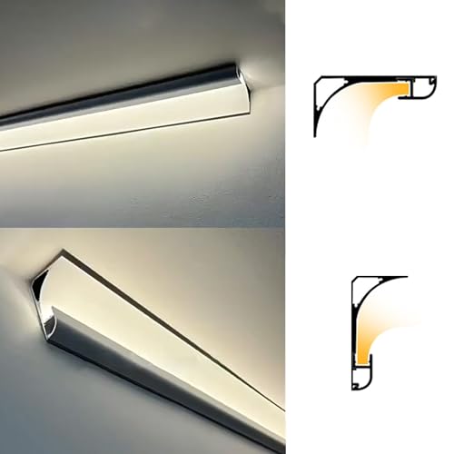 Canal difusor LED de aluminio con protección térmica e iluminación blanca continua