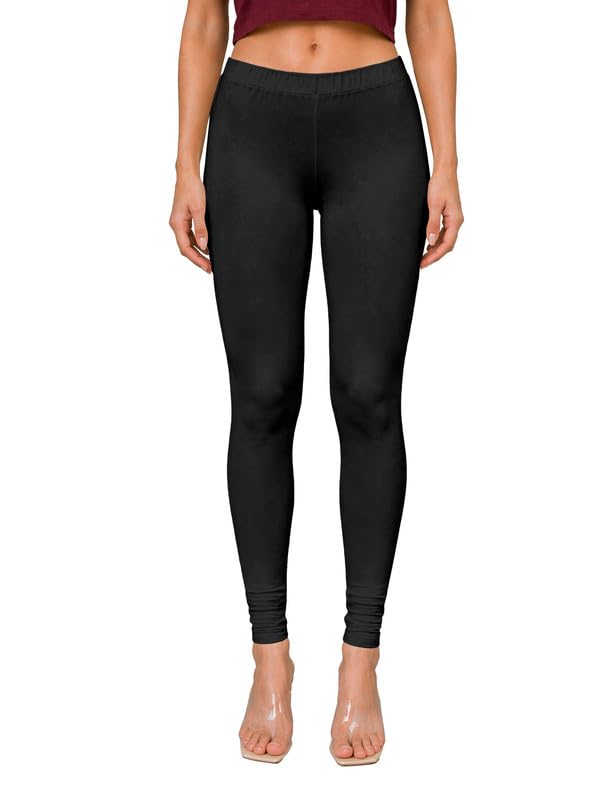 Image of TRENDMALLS Women's Microfiber Elastane Stretch Soft Churidar Length Leggings with Ultrasoft Waistband