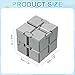 HEARTOOL Fidget Magic Cube Toy Mini Stress Release Finger Flip Cube Toy, ABS Stress Relieving & Handheld Fidget Magic Game in Box Perfect for Adults (Silver)