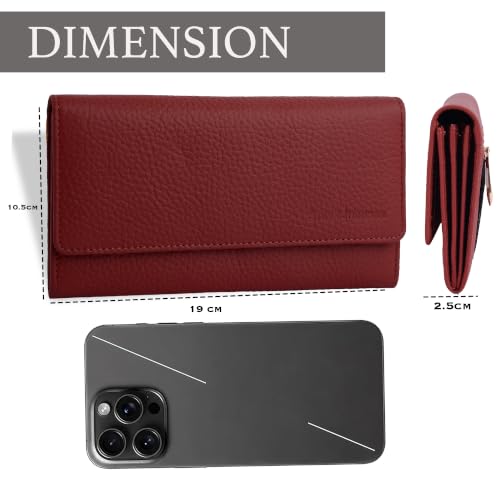 Image of Steve Jhonson Leather Wallet for Women - Mini Hand Purse with Card Holder - Women Stylish Clutch Purse - Cute Mini Ladies Wallet for Daily Use - Fancy Ladies Purse with Slim Design (Maroon Softy)