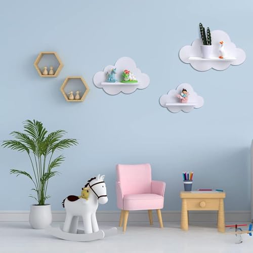 Étagères flottantes nuage rangement mural esthétique et présentoir - 4