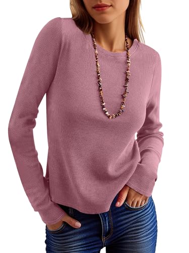 ANRABESS Women's Long Sleeve Waffle Knit Shirts...