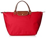 longchamp le pliage schwarz größe l 1 Einsteckfach innen Longchamp Damen Le Pliage Medium Henkeltasche Rot (Red)