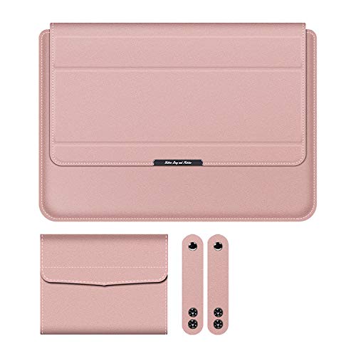 (エイスース) ROG Flow X13 (13.4インチ) ケース 電源収納ポーチ付き スリーブ型 セカンドバッグ型 レザー おしゃれ スタンド機能 レザーケース/カバー おしゃれ ノートパソコンバッグ ケース/カバー(ピンク)