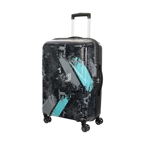 Image of Kamiliant by American Tourister ATHER|Printed Check-in Trolley Bag Medium Size (68 cms) for Travel| Hard Case Polypropylene (PP) Suitcase|360 8-Wheel Spinner Luggage Trolley|Combination Lock|Black