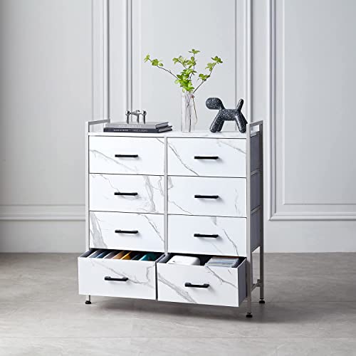 Linsy Home Dresser With 8 Drawers, Wood Top Dresser For Bedroom, Large Capacity Dressers Organizer Chest Of Drawers For Hallway, Nursery #TOP6