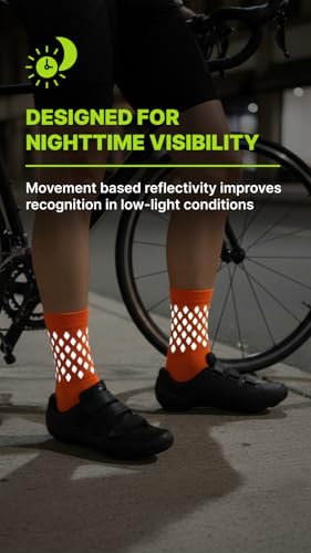 Image of ReflecToes Reflective Socks for cycling and running - 330 Candle Power High Visibility Night Safety Gear - Biomotion Support